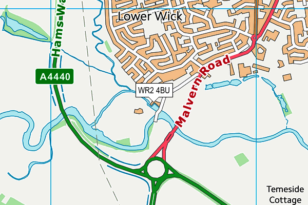 WR2 4BU map - OS VectorMap District (Ordnance Survey)