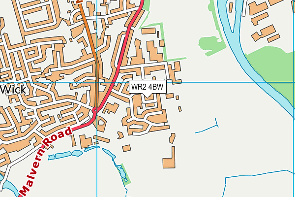 WR2 4BW map - OS VectorMap District (Ordnance Survey)