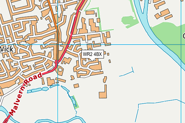 WR2 4BX map - OS VectorMap District (Ordnance Survey)