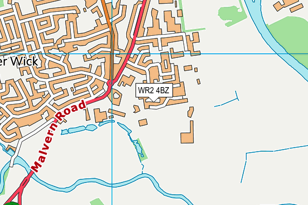 WR2 4BZ map - OS VectorMap District (Ordnance Survey)