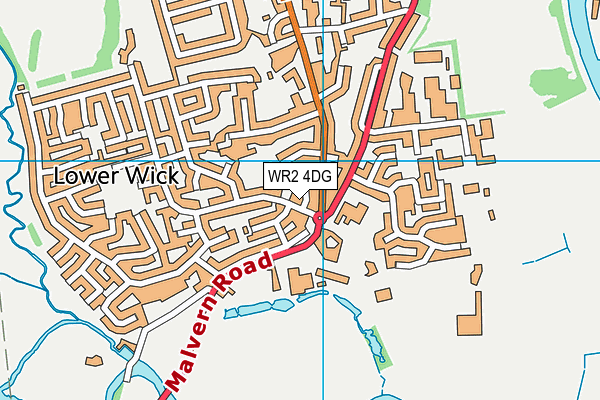 WR2 4DG map - OS VectorMap District (Ordnance Survey)