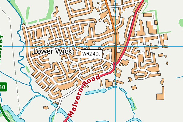 WR2 4DJ map - OS VectorMap District (Ordnance Survey)