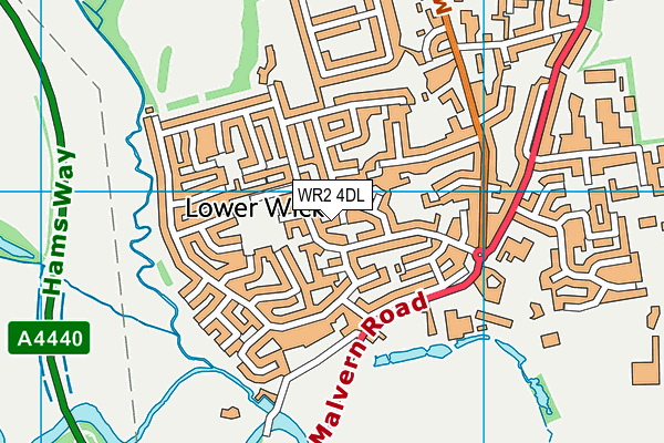 WR2 4DL map - OS VectorMap District (Ordnance Survey)