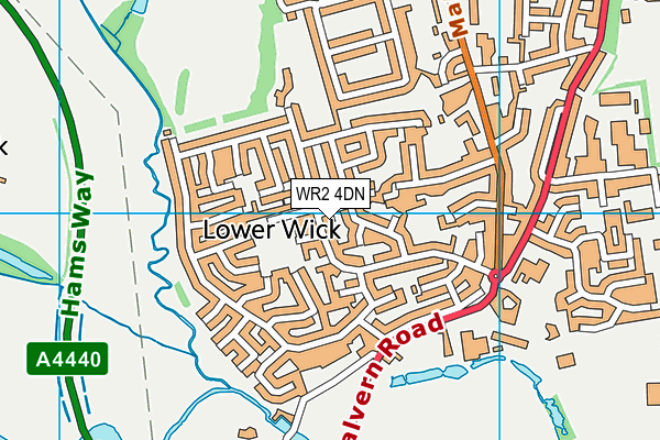WR2 4DN map - OS VectorMap District (Ordnance Survey)