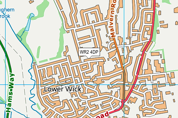 WR2 4DP map - OS VectorMap District (Ordnance Survey)