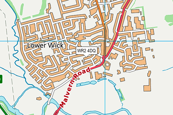 WR2 4DQ map - OS VectorMap District (Ordnance Survey)