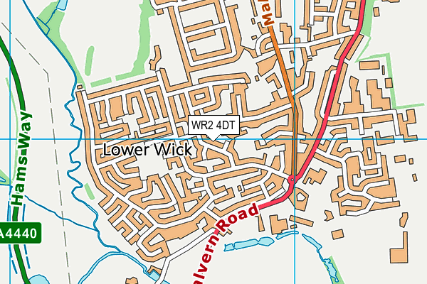 WR2 4DT map - OS VectorMap District (Ordnance Survey)