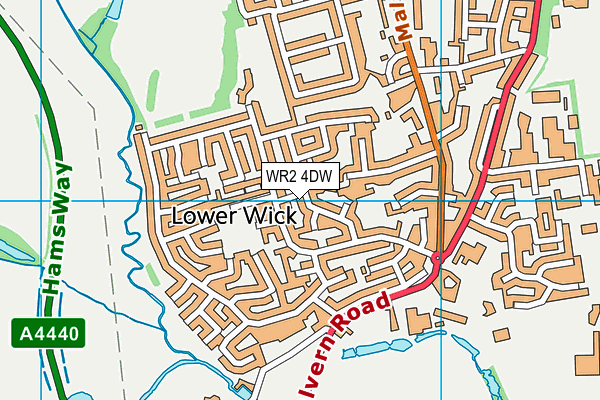 WR2 4DW map - OS VectorMap District (Ordnance Survey)
