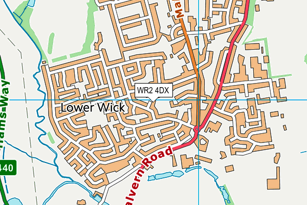 WR2 4DX map - OS VectorMap District (Ordnance Survey)