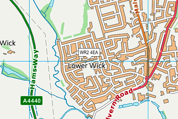 WR2 4EA map - OS VectorMap District (Ordnance Survey)