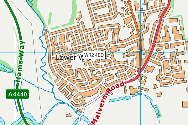 WR2 4ED map - OS VectorMap District (Ordnance Survey)
