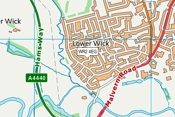 WR2 4EG map - OS VectorMap District (Ordnance Survey)