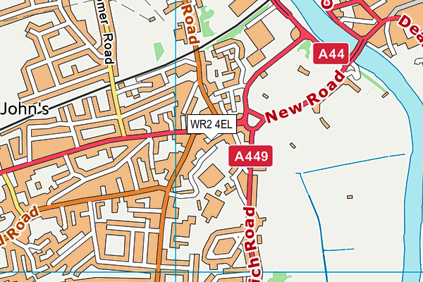 St Johns Sports Centre (Closed) map (WR2 4EL) - OS VectorMap District (Ordnance Survey)