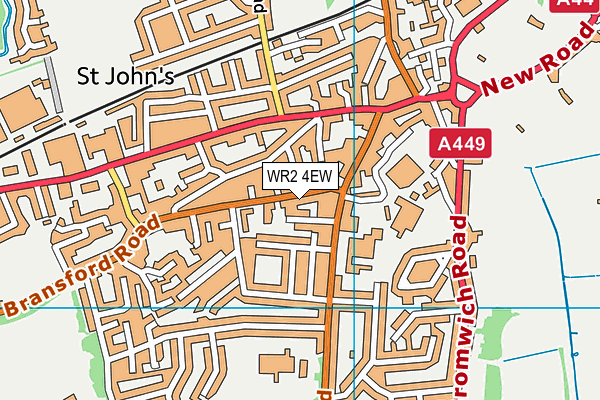 WR2 4EW map - OS VectorMap District (Ordnance Survey)