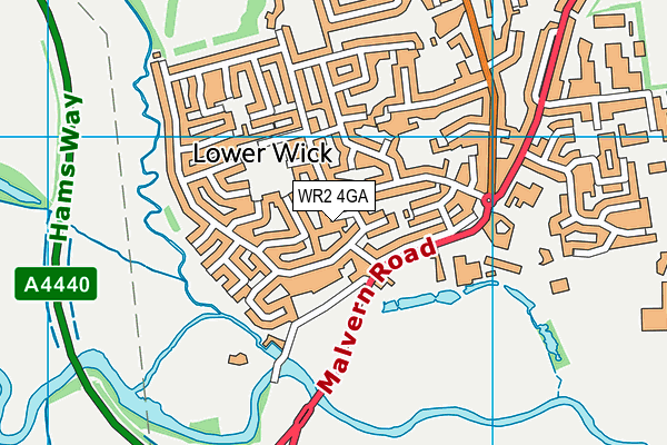 WR2 4GA map - OS VectorMap District (Ordnance Survey)