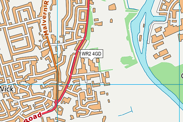 WR2 4GD map - OS VectorMap District (Ordnance Survey)
