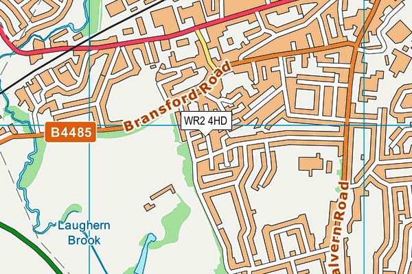 WR2 4HD map - OS VectorMap District (Ordnance Survey)