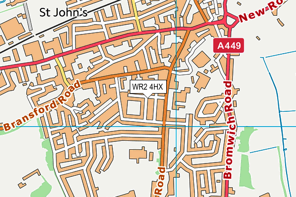 WR2 4HX map - OS VectorMap District (Ordnance Survey)