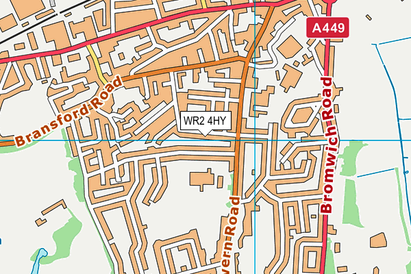 WR2 4HY map - OS VectorMap District (Ordnance Survey)