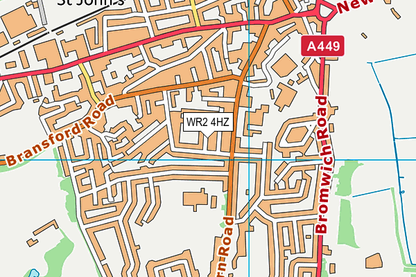 WR2 4HZ map - OS VectorMap District (Ordnance Survey)