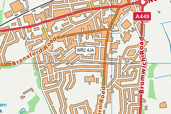 WR2 4JA map - OS VectorMap District (Ordnance Survey)