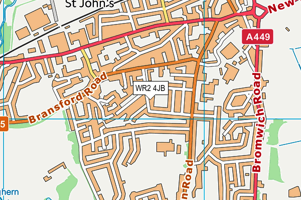 WR2 4JB map - OS VectorMap District (Ordnance Survey)