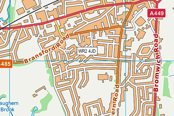 WR2 4JD map - OS VectorMap District (Ordnance Survey)