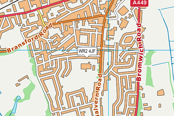 WR2 4JF map - OS VectorMap District (Ordnance Survey)