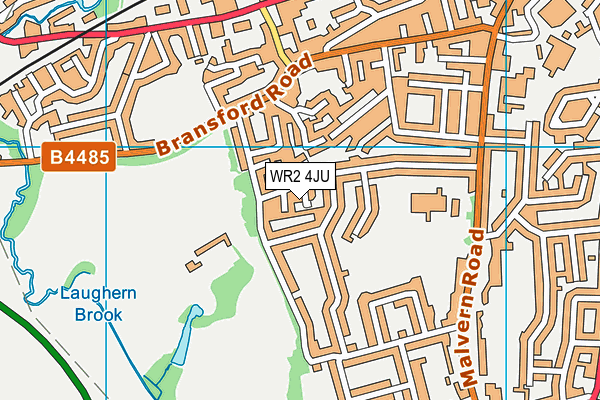 WR2 4JU map - OS VectorMap District (Ordnance Survey)