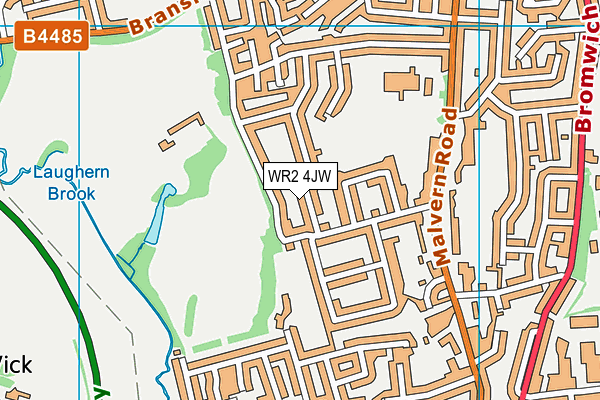 WR2 4JW map - OS VectorMap District (Ordnance Survey)