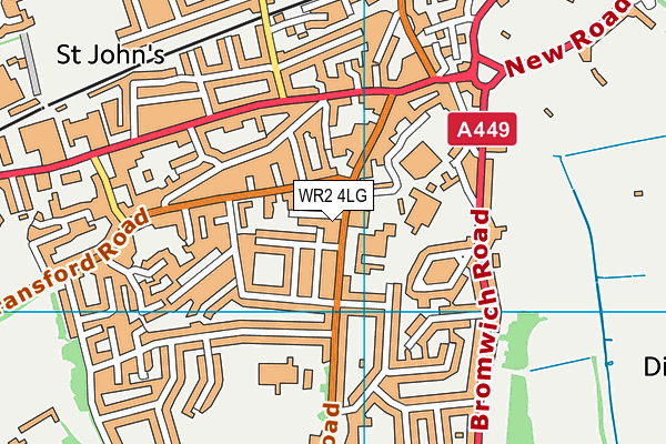 WR2 4LG map - OS VectorMap District (Ordnance Survey)