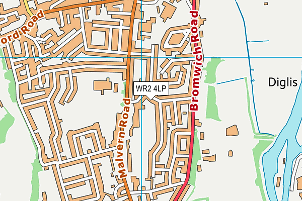 WR2 4LP map - OS VectorMap District (Ordnance Survey)