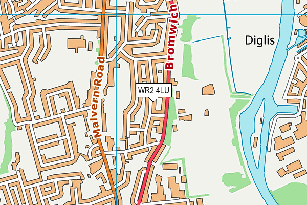 WR2 4LU map - OS VectorMap District (Ordnance Survey)