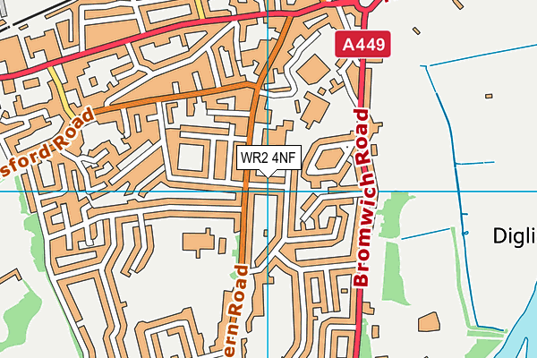 WR2 4NF map - OS VectorMap District (Ordnance Survey)