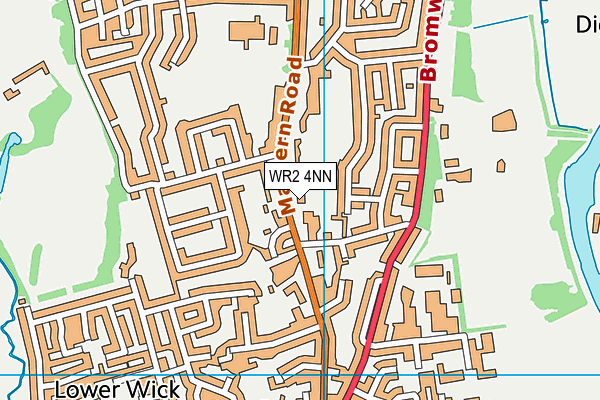 WR2 4NN map - OS VectorMap District (Ordnance Survey)