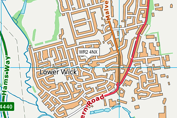 WR2 4NX map - OS VectorMap District (Ordnance Survey)