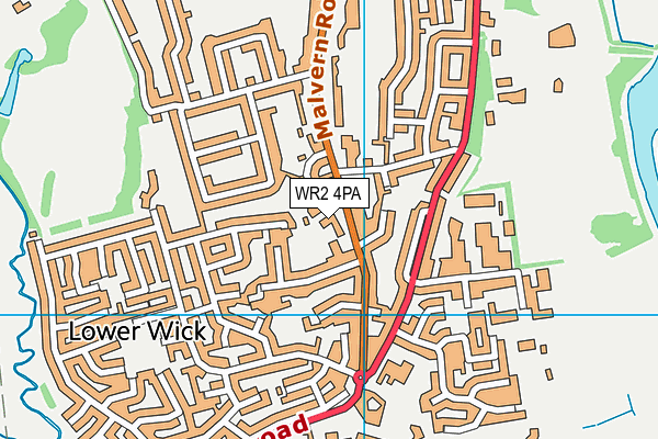WR2 4PA map - OS VectorMap District (Ordnance Survey)