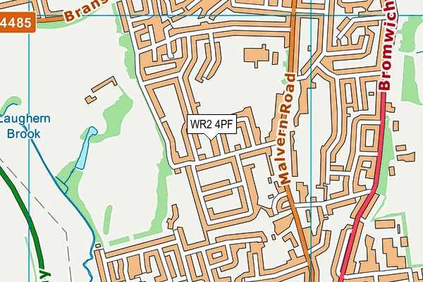 WR2 4PF map - OS VectorMap District (Ordnance Survey)