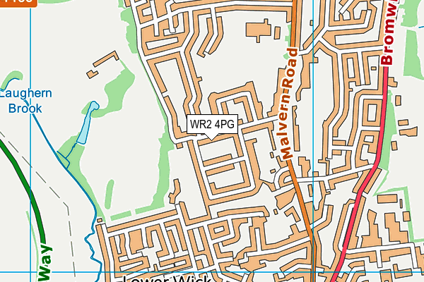 WR2 4PG map - OS VectorMap District (Ordnance Survey)