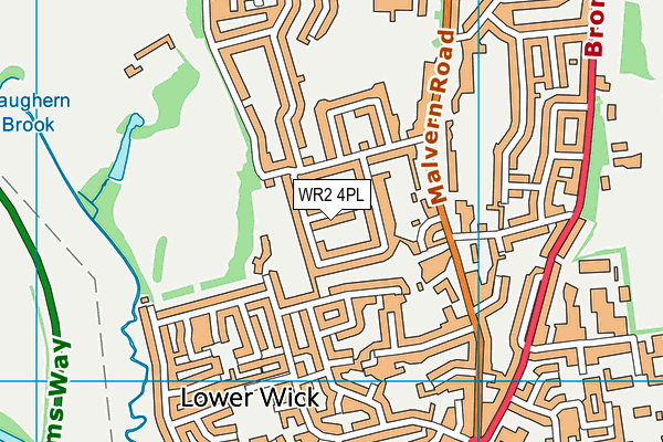 WR2 4PL map - OS VectorMap District (Ordnance Survey)