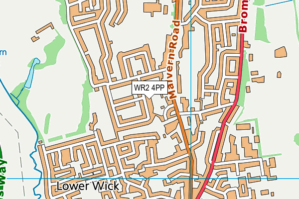 WR2 4PP map - OS VectorMap District (Ordnance Survey)