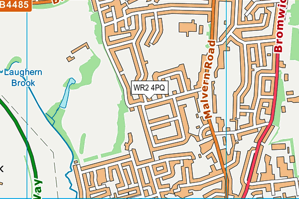 WR2 4PQ map - OS VectorMap District (Ordnance Survey)