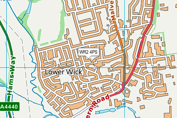 WR2 4PS map - OS VectorMap District (Ordnance Survey)