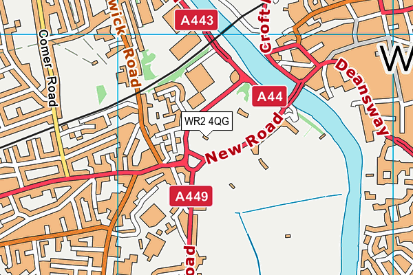 Cripplegate Park map (WR2 4QG) - OS VectorMap District (Ordnance Survey)