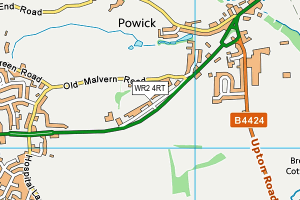 Powick CofE Primary School map (WR2 4RT) - OS VectorMap District (Ordnance Survey)