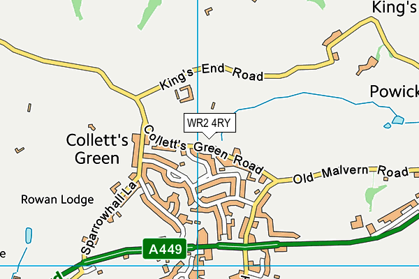 WR2 4RY map - OS VectorMap District (Ordnance Survey)