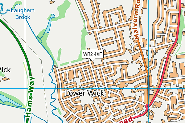 WR2 4XF map - OS VectorMap District (Ordnance Survey)