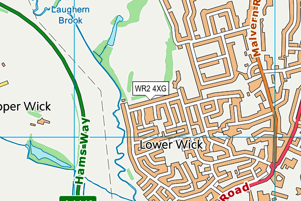 WR2 4XG map - OS VectorMap District (Ordnance Survey)