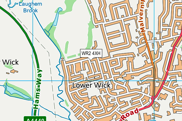 WR2 4XH map - OS VectorMap District (Ordnance Survey)
