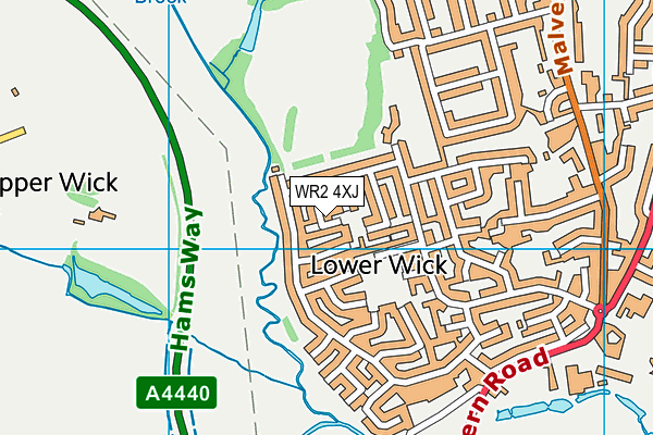 WR2 4XJ map - OS VectorMap District (Ordnance Survey)